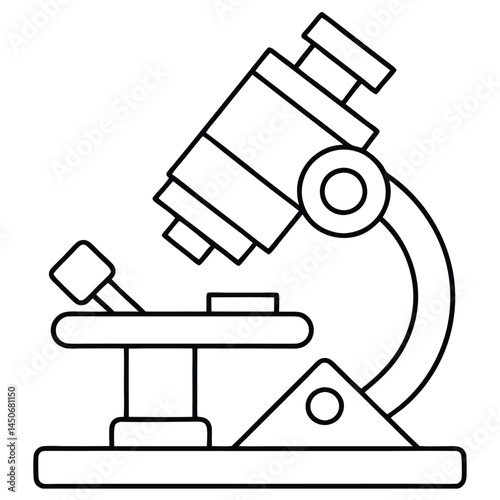 Laboratory and Microscope Line Icon Microscope vector art