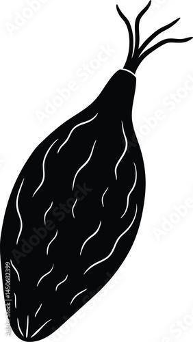 yam root silhouette vector on white background 