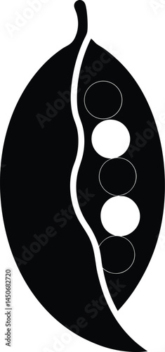 yellow split pea silhouette vector on white 