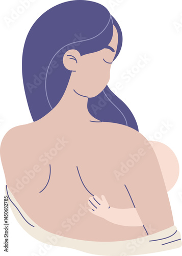 Skin to skin contact (SSC) Breastfeeding concept. Exclusive breastfeeding (EBF) concept