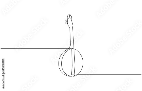 A single line drawing of a domra. Continuous domra icon, String domra continuous one drawing, outline pro vector illustration. simple minimal concept.