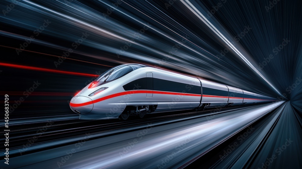 High speed train motion blur dark tunnel High speed train motion blur dark tunnel