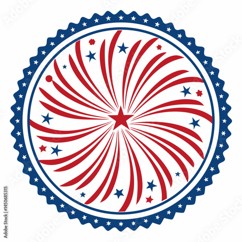 Patriotic starburst firework SVG—ideal for customizing July 4th gear and party materials.