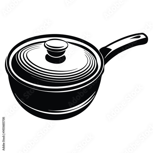 sauce pan icon design vector silhouette illustration, cooking pot icon vector silhouette
