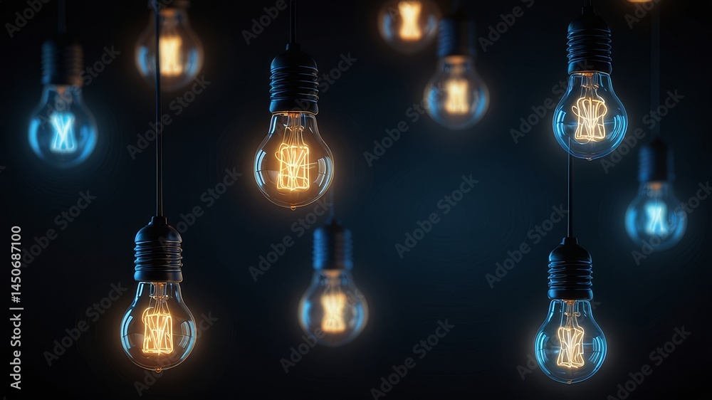 light bulb on dark background