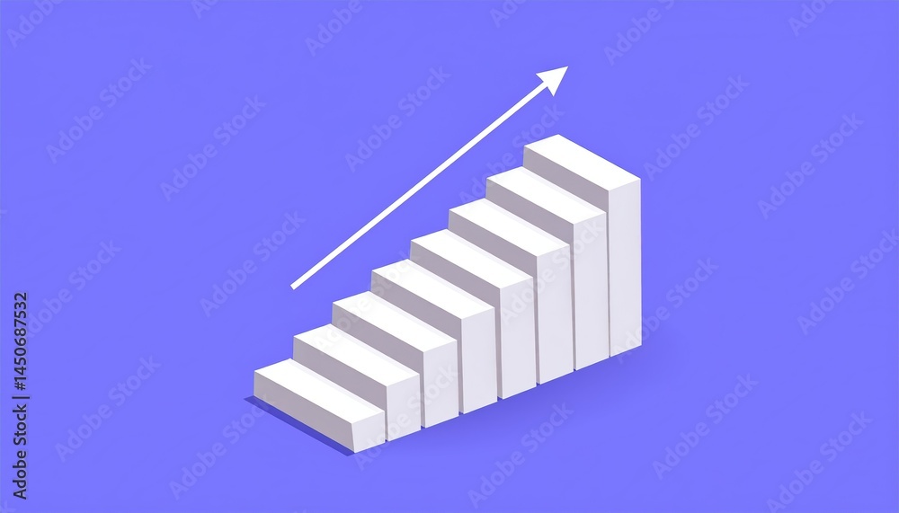 Obraz premium Ascending Staircase Graphic Growth Progress Success Steps Chart