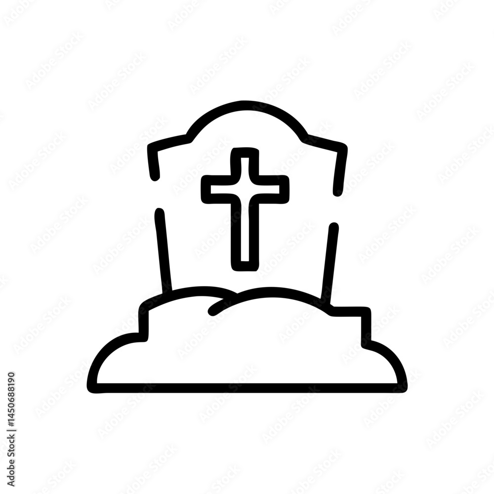 Obraz premium grave outline isolated vector illustration 