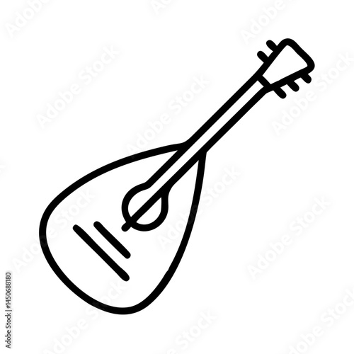 acoustic guitar outline isolated vector illustration
