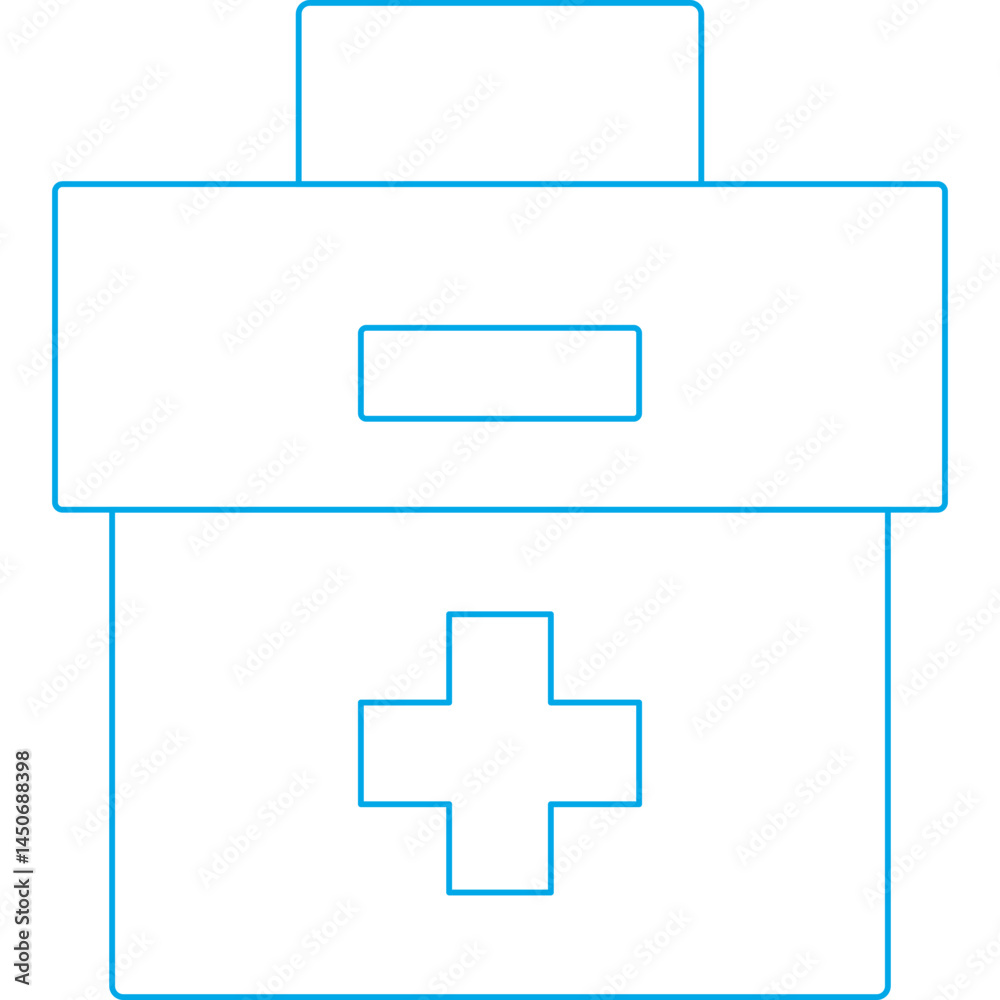 Fototapeta premium Medical box icon single vector illustration 
