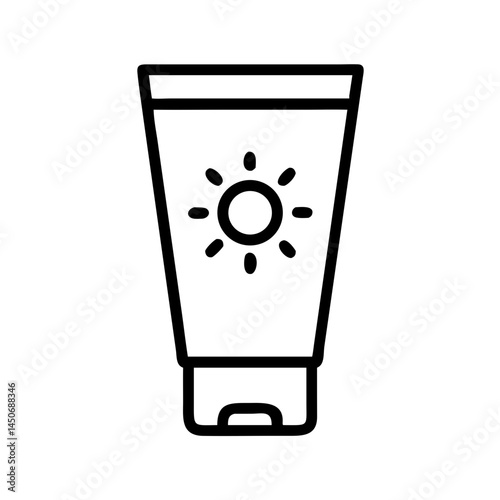 sunscreen cream outline isolated vector 
