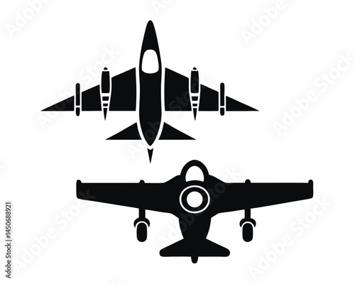 Fighter jet silhouette vector illustration
