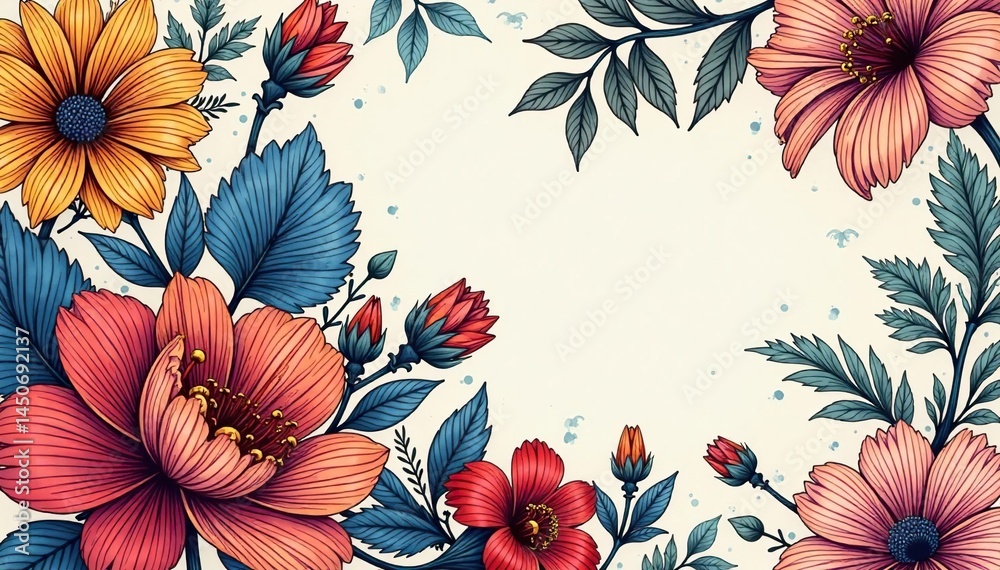 Intricate line art floral pattern, ideal for elegant flyers , vintage, design, graphics Intricate line art floral pattern, ideal for elegant flyers , vintage, design, graphics