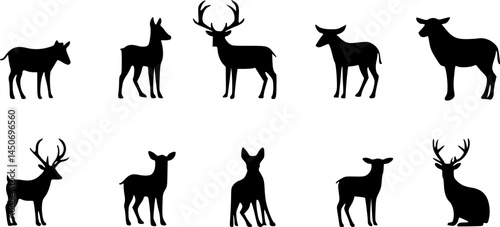 A set of icons of animals