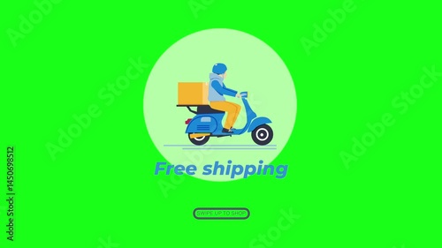 Free Shipping Animation Green Screen Promo Video