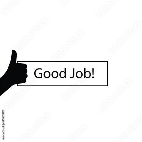 black good job icon like thumbs up. flat simple trend modern support logotype graphic art design isolated on white background. concept of encouraging message symbol and recognition or compliment sign