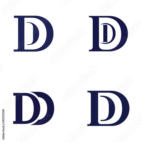 4 types of D letter logo