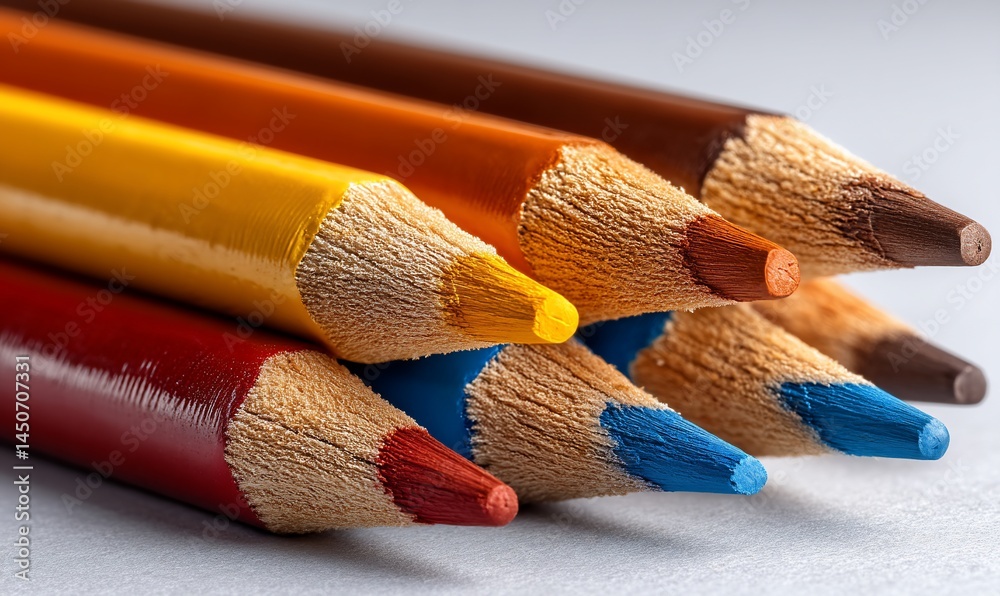 Obraz premium Colorful crayons in a pile sharpened
