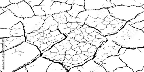 abstract grunge vector illustration.Cracked concrete rock black and white vector background.Distressed Overlay Texture.
