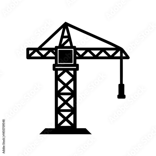 tower crane icon vector art illustration