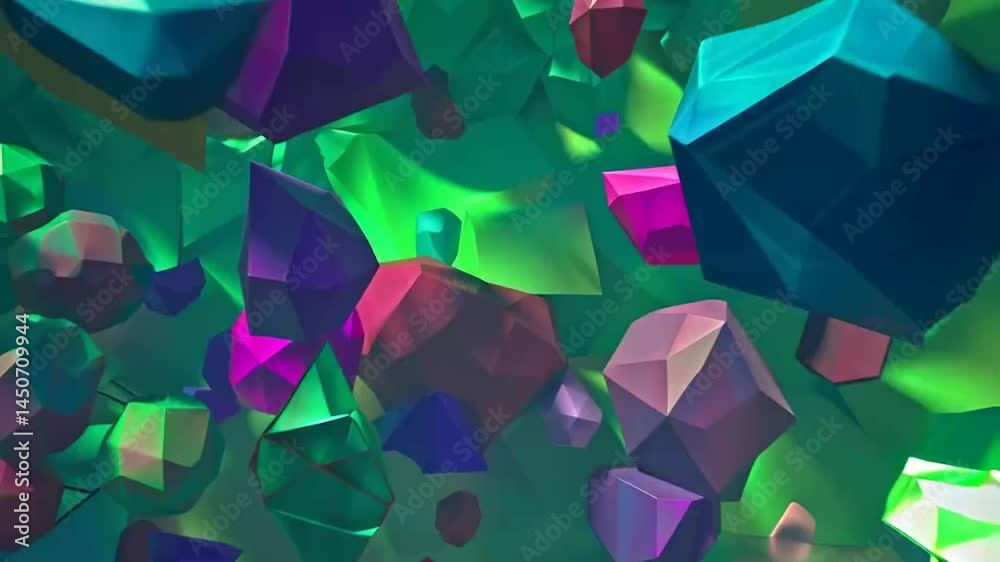 Motion background with moving geometric shapes, Full HD 1920x1080