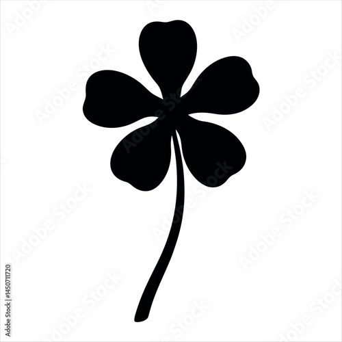 Five leaf clover botanical illustration a symbol of good luck and fortune
