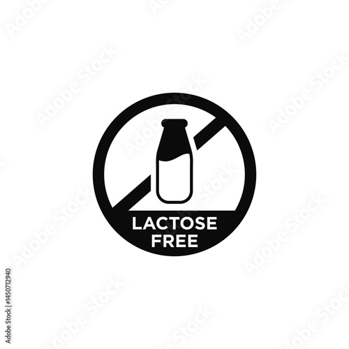 Lactose Free Black Sign Symbol Vector Icon