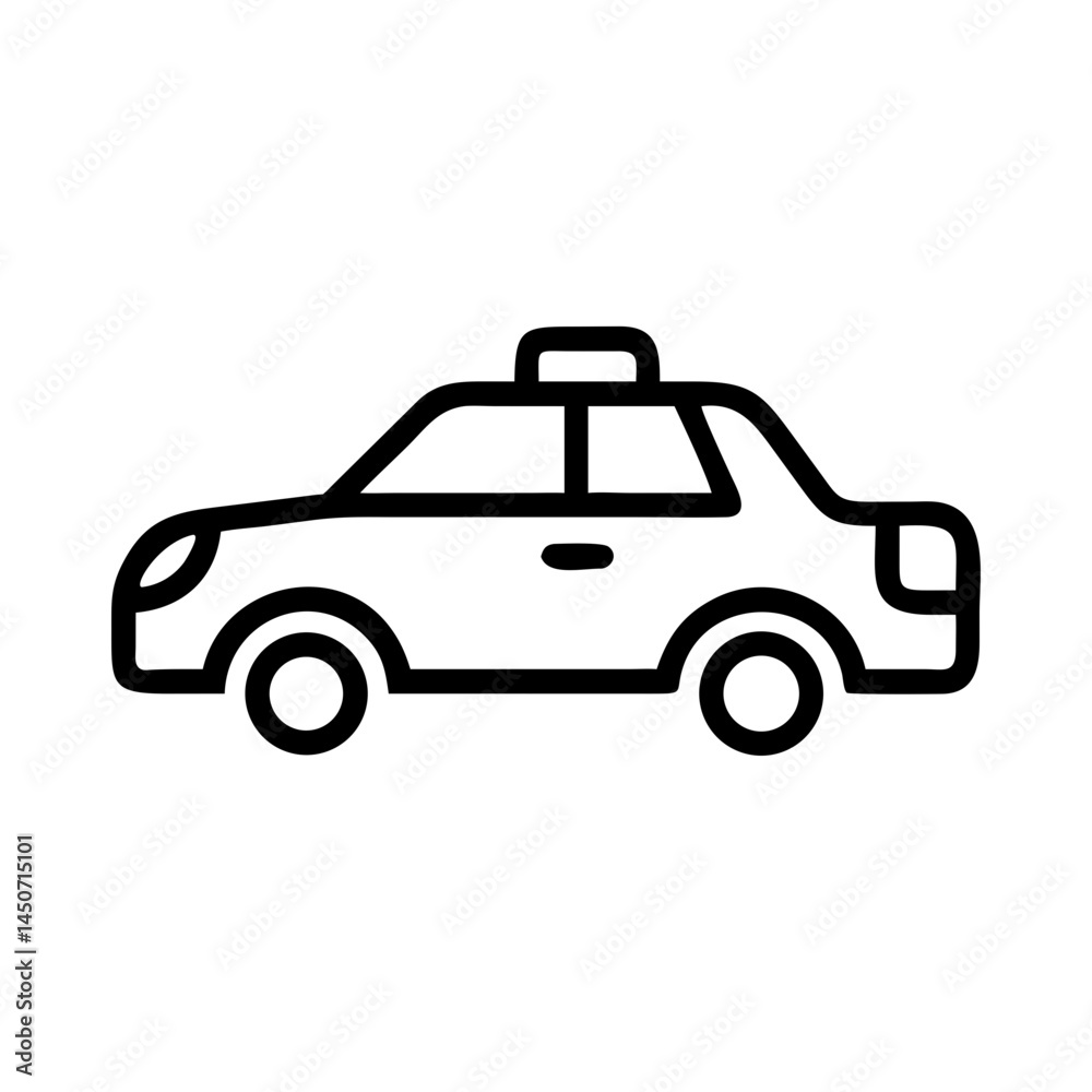 Taxi icon in minimalist style on a white background Taxi icon in minimalist style on a white background