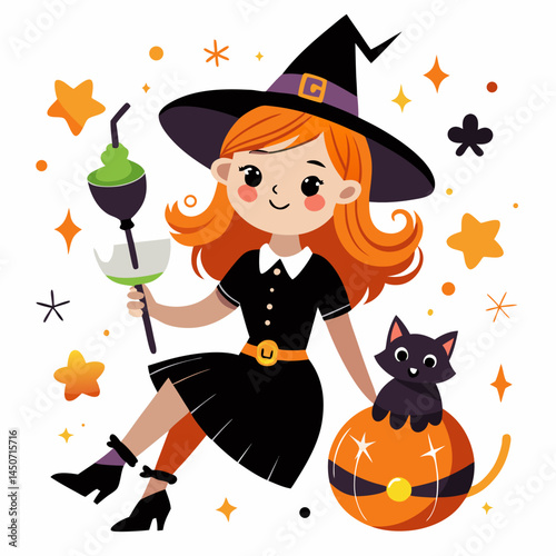 Halloween Cartoon Character – Cute Spooky Monster Illustration for Holiday Design

