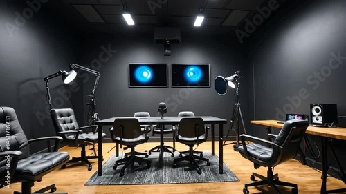 Modern Podcast Recording Studio Interior Design