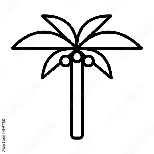Tropical Palm Tree Icon. Icon of palm on white background. Line Icon. Vector eps 10