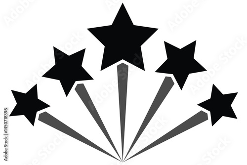 rising star, Shooting stars, Firework star,  staircase graph with a shining star collection vector illustration symbol. 