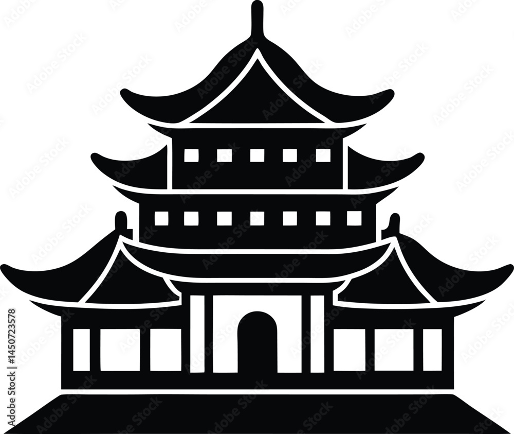 Simple Vector Illustration of a Traditional Chinese Pagoda Simple Vector Illustration of a Traditional Chinese Pagoda
