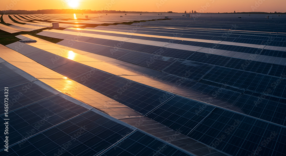 custom made wallpaper toronto digitalSolar Farm at Dawn with Panels Reflecting Early Sunlight