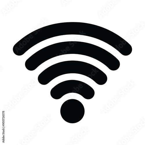 Wifi connection symbol black silhouette, wireless internet signal
