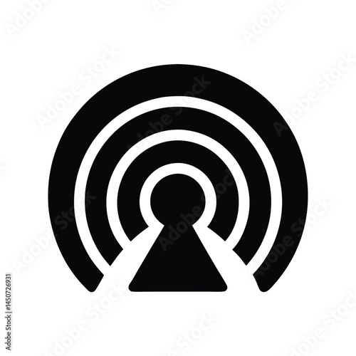 Wifi connection symbol black silhouette, wireless internet signal