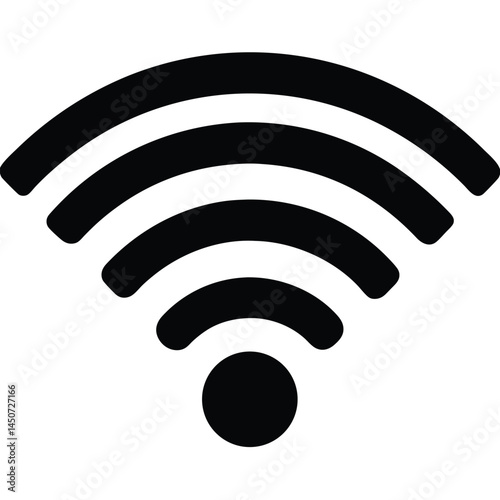 Wifi connection symbol black silhouette, wireless internet signal