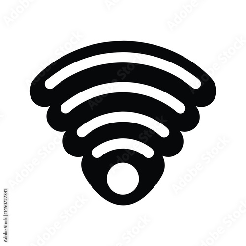 Wifi connection symbol black silhouette, wireless internet signal