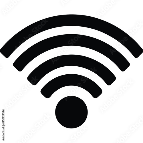 Wifi connection symbol black silhouette, wireless internet signal