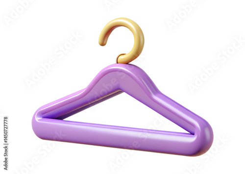 hanger 3d icon in cartoon plastic style minimal isolated on transparent white background, clipping path