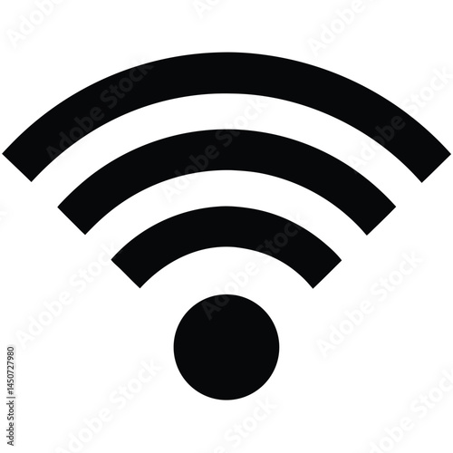Wifi connection symbol black silhouette, wireless internet signal