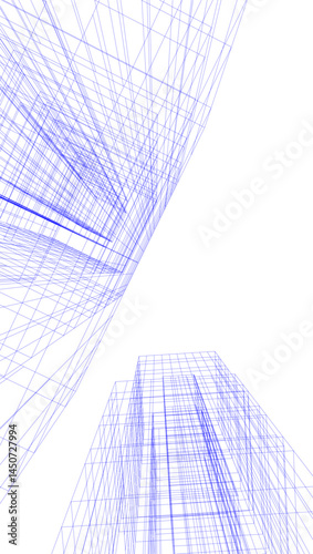 Abstract architectural building vector 3d illustration