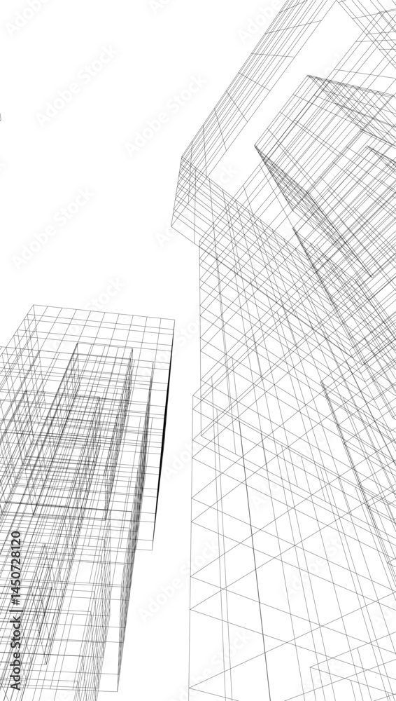 Fototapeta premium abstract architecture vector 3d illustration