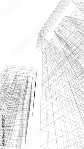 abstract architecture vector 3d illustration