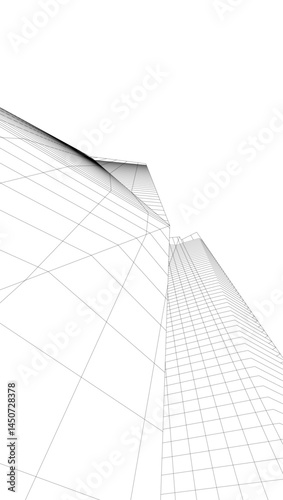 abstract architecture vector 3d illustration