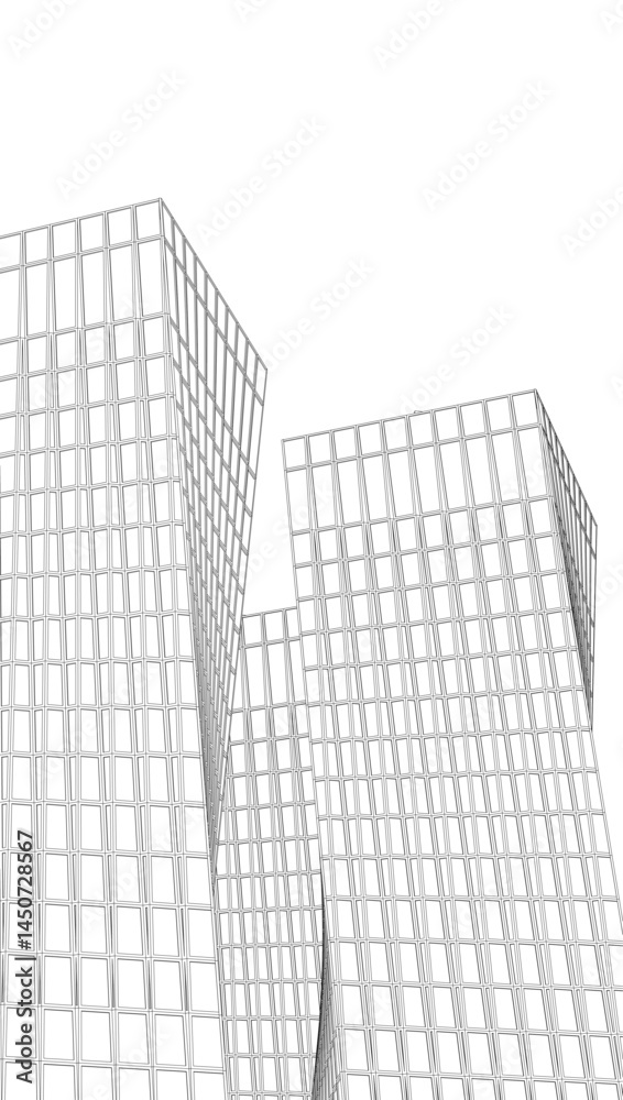 Fototapeta premium Abstract architectural building vector 3d illustration