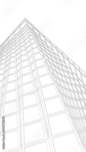 Abstract architectural building vector 3d illustration
