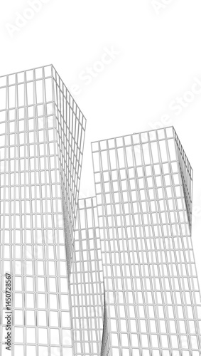 Abstract architectural building vector 3d illustration