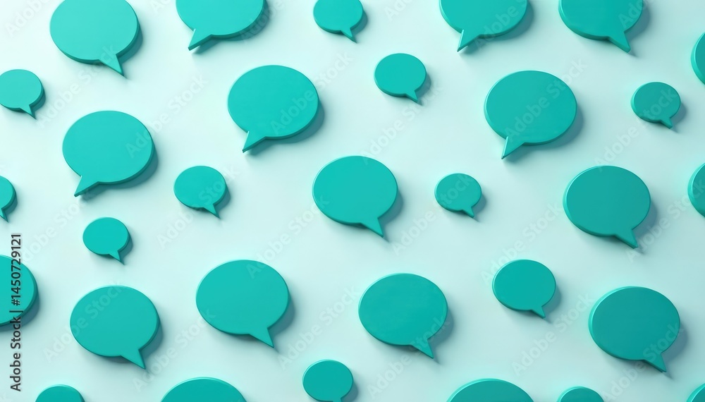 Repeating dark teal speech bubble pattern on light grey background, print, pattern, textile Repeating dark teal speech bubble pattern on light grey background, print, pattern, textile