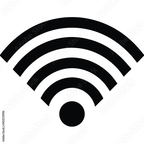 Wifi connection symbol black silhouette, wireless internet signal