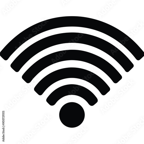 Wifi connection symbol black silhouette, wireless internet signal